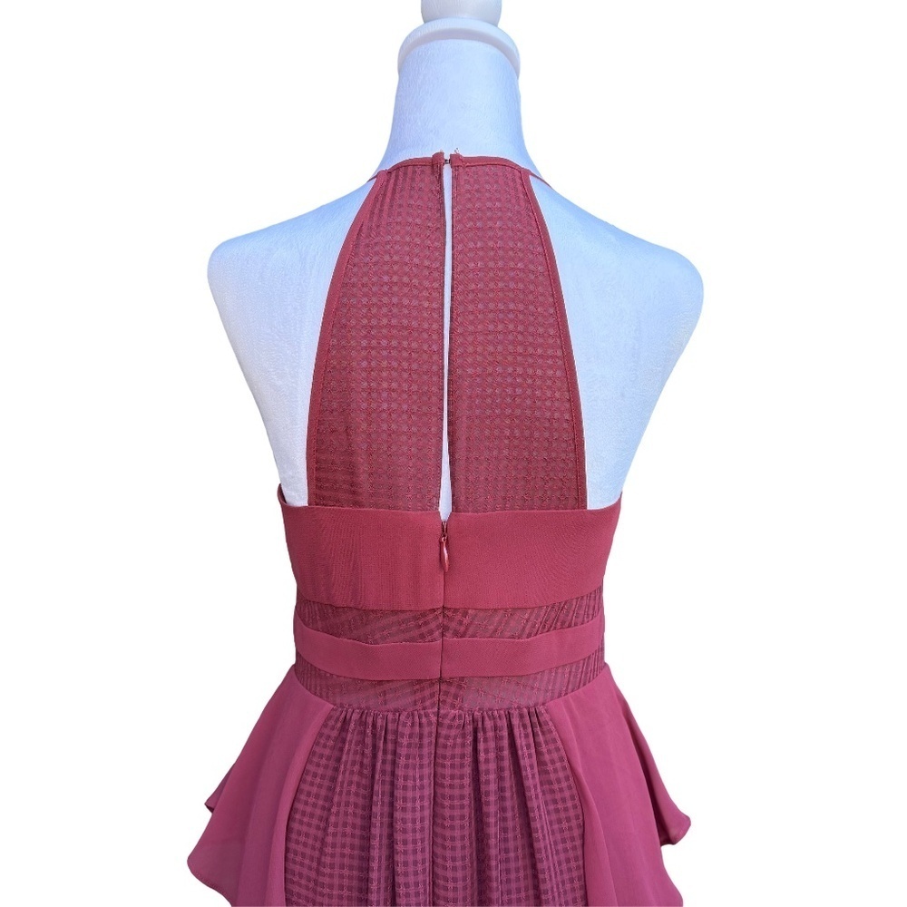 BCBG Generation Ruby Wine Ruffle Maxi Dress Size 4 - Picture 5 of 9